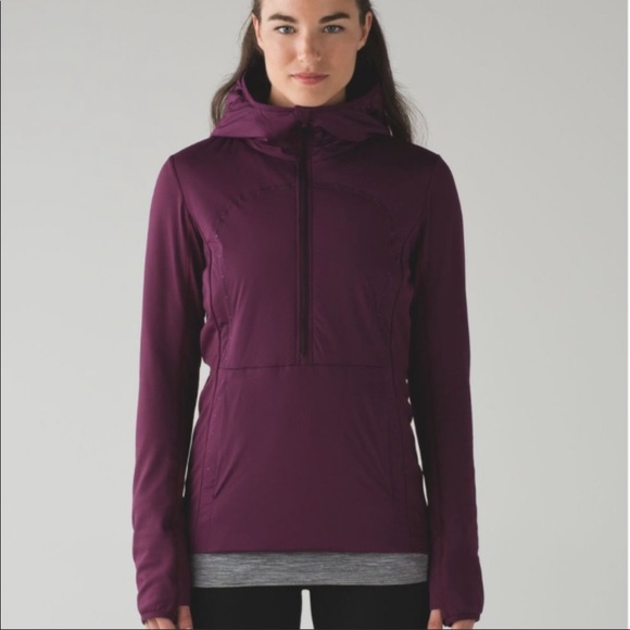 lululemon athletica Jackets & Blazers - Lululemon Run For Cold Pullover in Plum